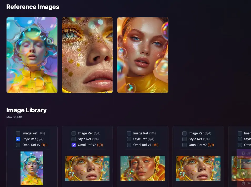 Library checkboxes for adding references