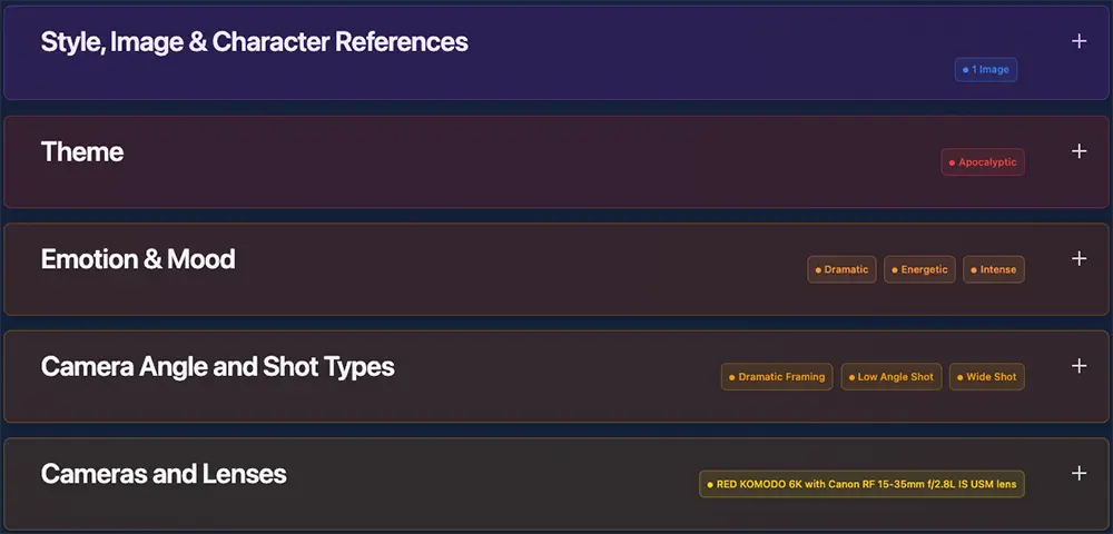 MPM Style Selections accordion closed view