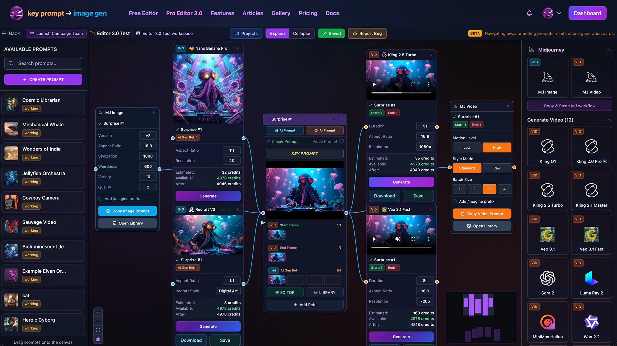MPM Project Workspace - Visual canvas for organizing prompts and generating AI content